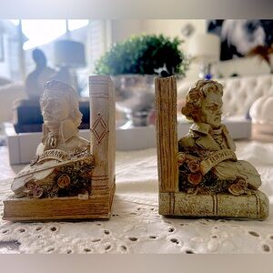 Vintage 1996 Figi Graphics Composer Beethoven Mozart Violins Bookends